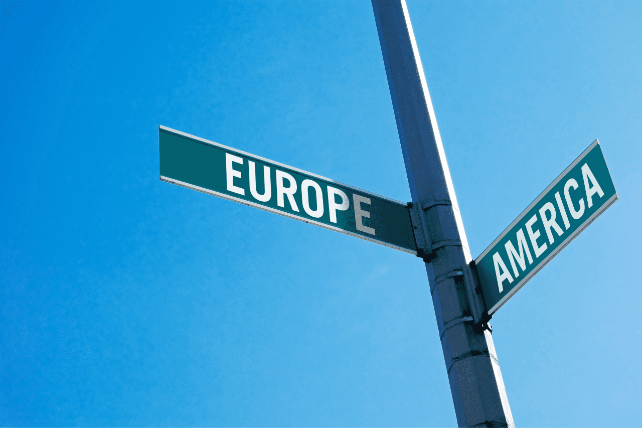 Sign post America Europe